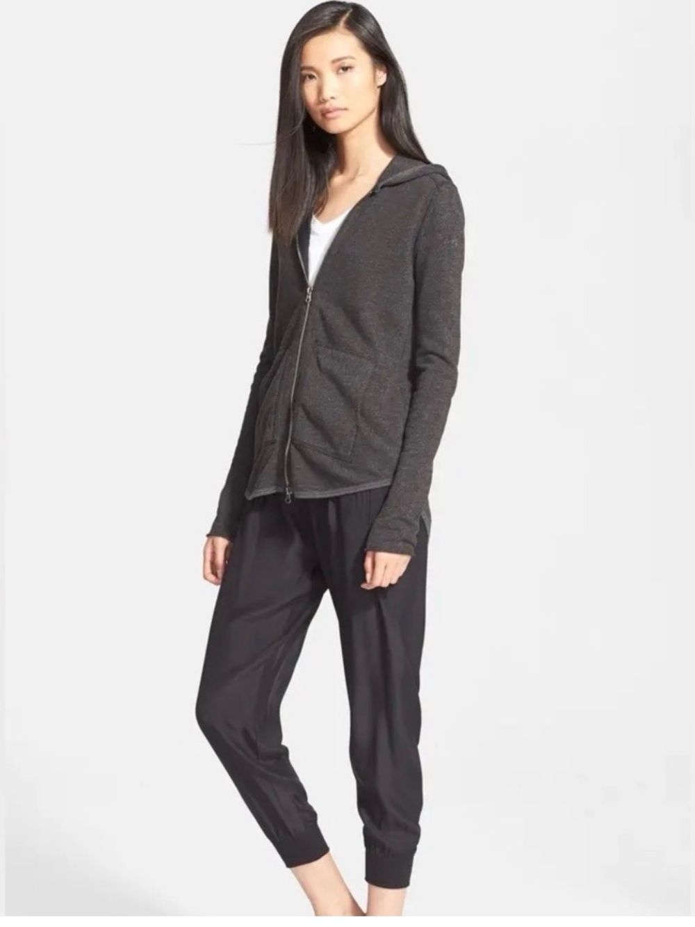 ATM Anthony Thomas Melillo Black Silk Jogger Pants Medium